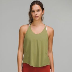 Lululemon Modal Silk Yoga Tank Top in Bronze Green Sz 2